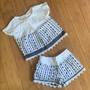 Two piece black and white outfit